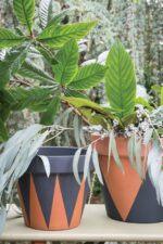 Farrow and Ball French Gray, Bench und Down Pipe Blumentöpfe