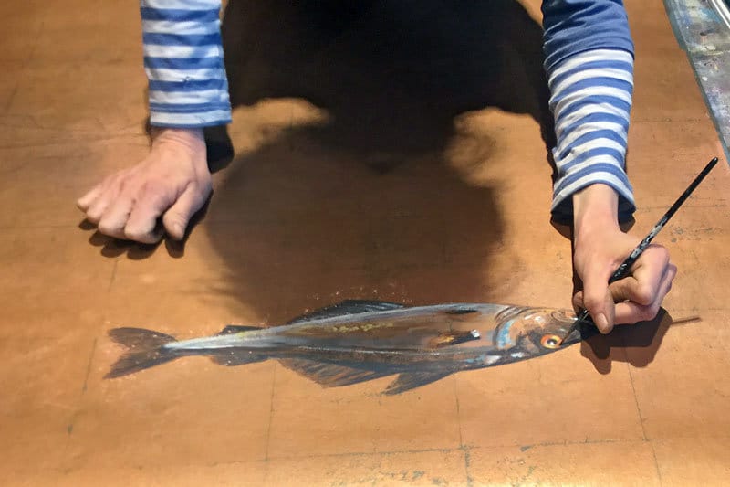 Handmade Tapete Fisch